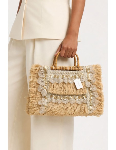 BOLSO DE YUTE Y PUNTILLAS